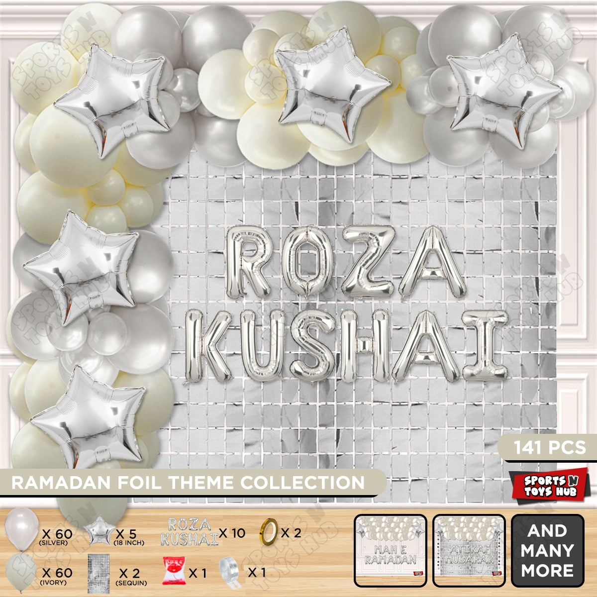 Roza Kushai Foil Balloon Arch Theme Collection