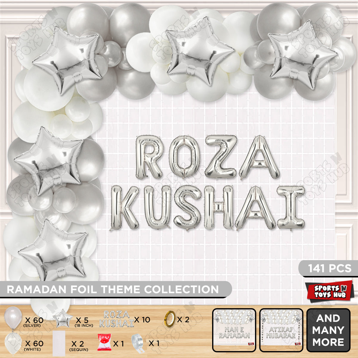 Roza Kushai Foil Balloon Arch Theme Collection