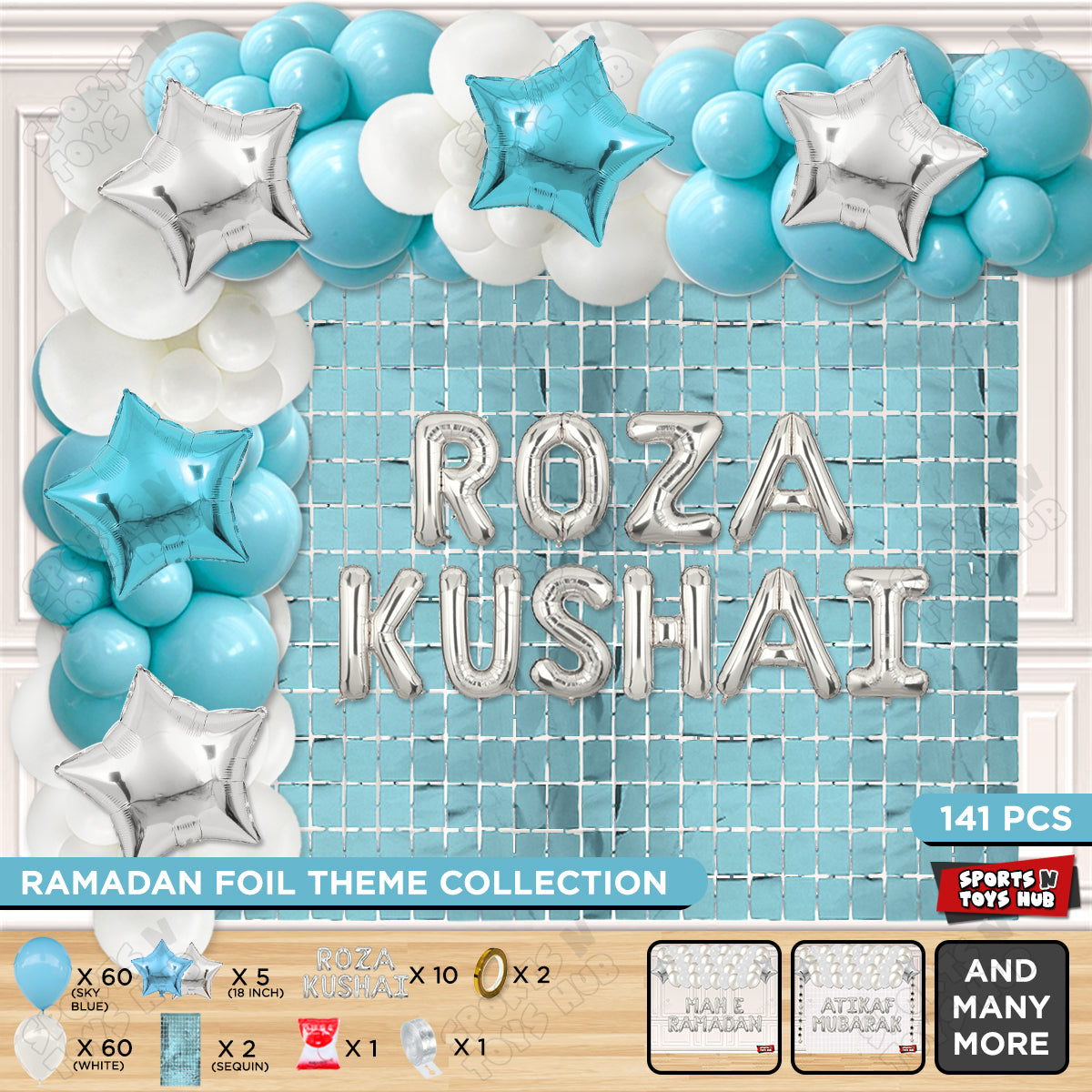 Roza Kushai Foil Balloon Arch Theme Collection