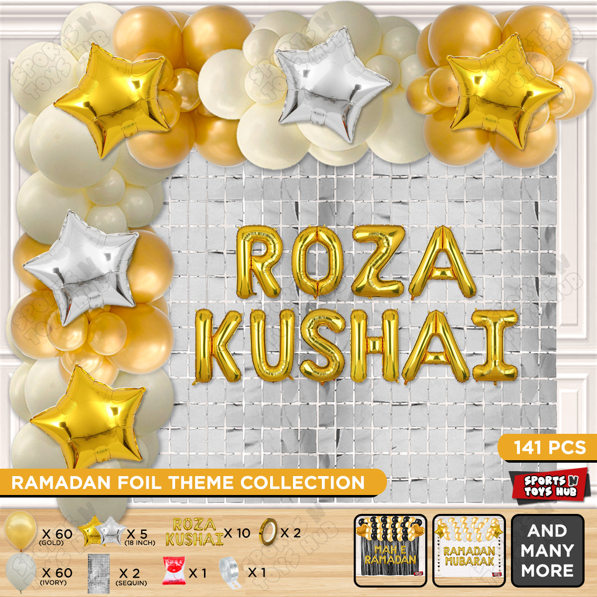 Roza Kushai Foil Balloon Arch Theme Collection