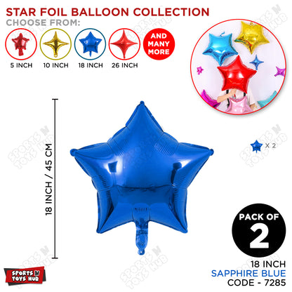 18 Inch - Star Shape Foil Balloon Collection - Pack Of 2