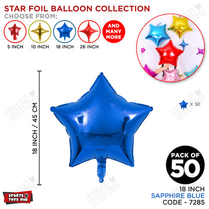 18 Inch - Sapphire Blue Star Foil Balloon