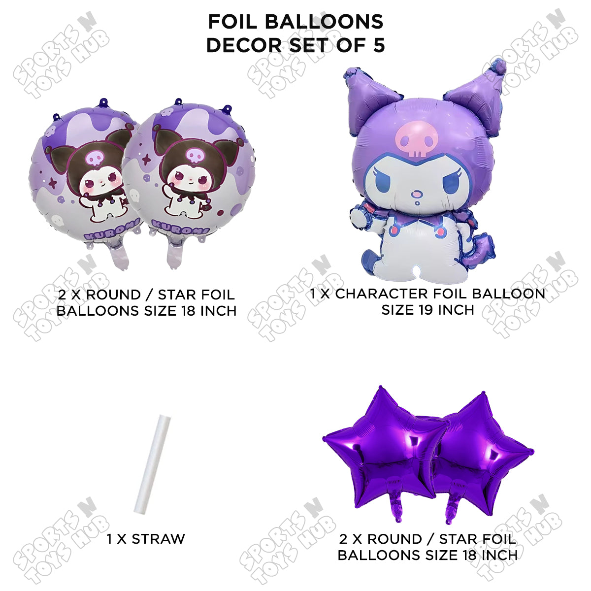Sanrio Kuromi Foil Balloon Set
