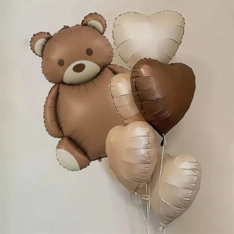 Vintage Teddy Bear Foil Balloon – Large Brown Teddy Balloon for Baby Showers, Birthdays & Party Decorations