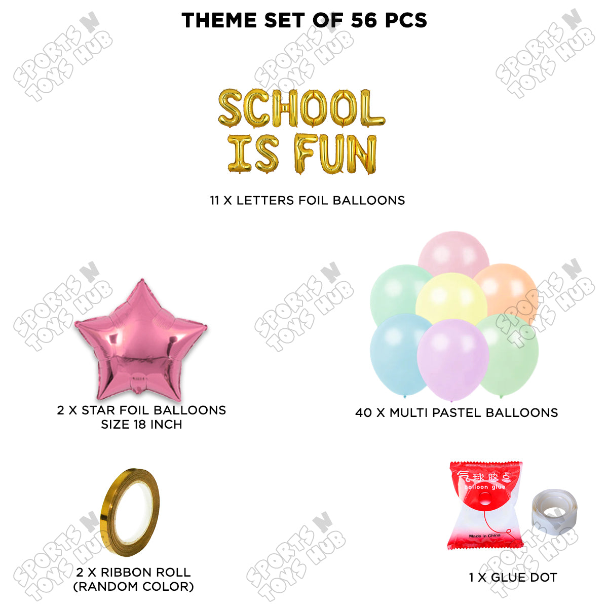 School Is Fun Foil Letters Theme Collection