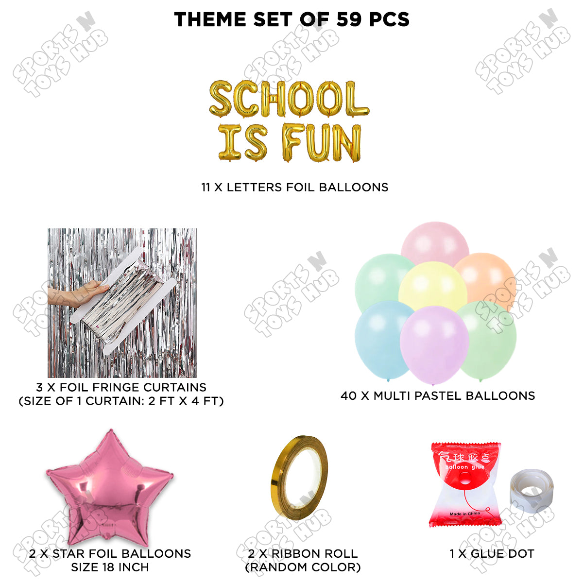 School Is Fun Foil Letters Theme Collection