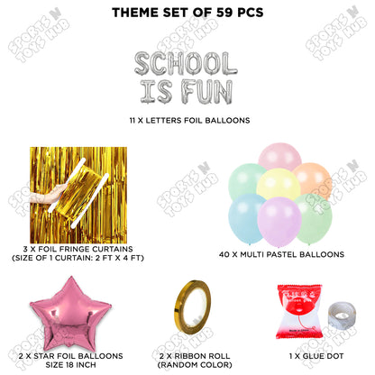 School Is Fun Foil Letters Theme Collection