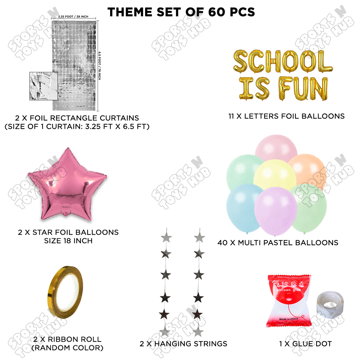 School Is Fun Foil Letters Theme Collection
