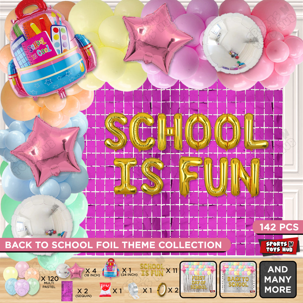 School Is Fun Foil Letters Theme Collection