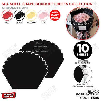 Sea Shell Shape Bouquet Wrapping Sheets - Pack of 10