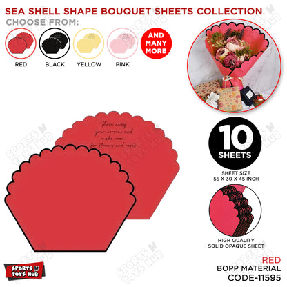 Sea Shell Shape Bouquet Wrapping Sheets - Pack of 10