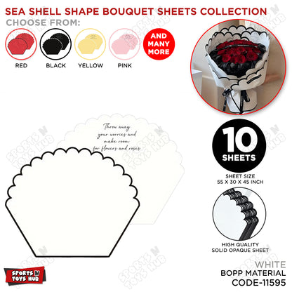Sea Shell Shape Bouquet Wrapping Sheets - Pack of 10
