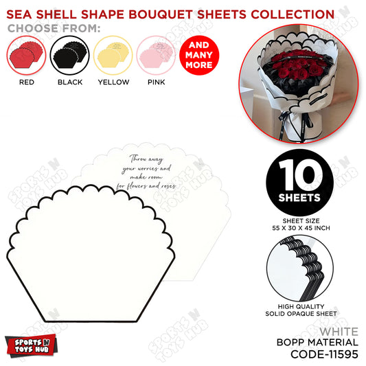 Sea Shell Shape Bouquet Wrapping Sheets - Pack of 10