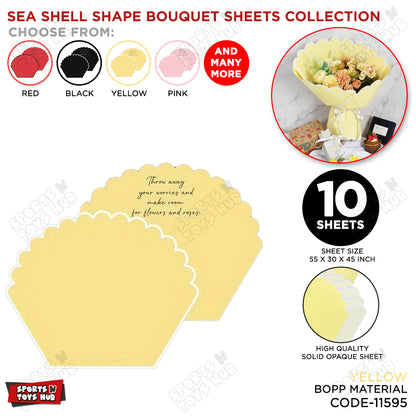 Sea Shell Shape Bouquet Wrapping Sheets - Pack of 10