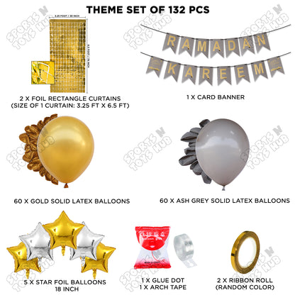 Ramadan Kareem Grey & Gold Card Banner Theme Collection