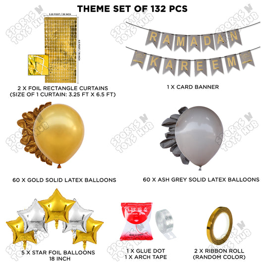 Ramadan Kareem Grey & Gold Card Banner Theme Collection