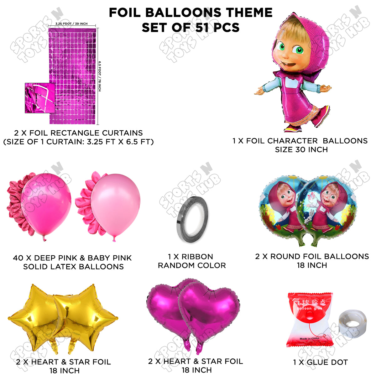 M@sha and The Bear Foil Balloon Theme Collection