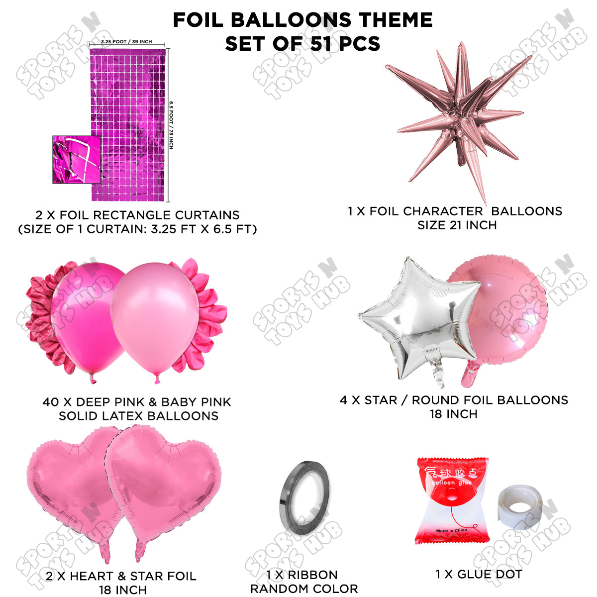 Brust Star Lilac Color Foil Balloon Party Decoration Set Theme