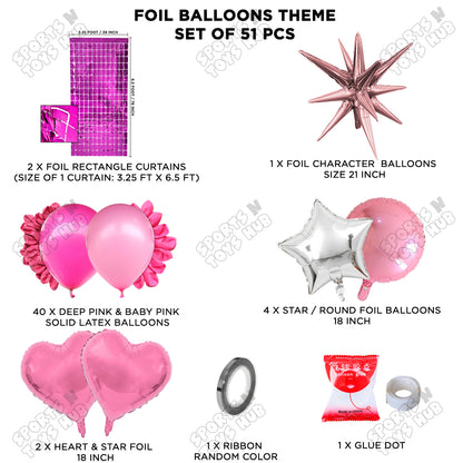 Brust Star Lilac Color Foil Balloon Party Decoration Set Theme