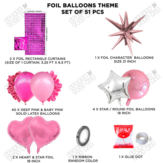 Brust Star Lilac Color Foil Balloon Party Decoration Set Theme