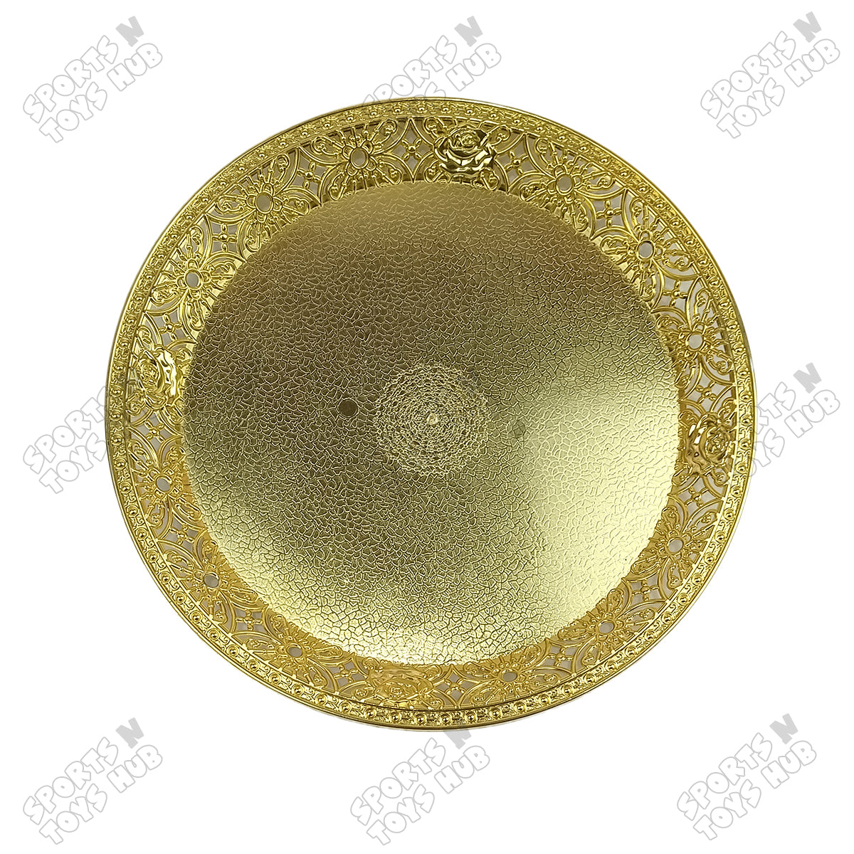 Golden Decorative Serving Platter Basket Tray