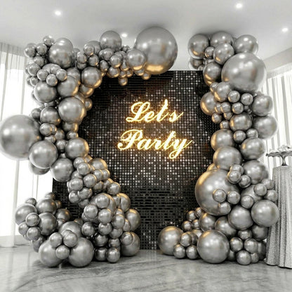 Silver Latex Balloons Available In 9, 12, 18 & 36 Inch Sizes