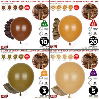 Baked Bean Latex Balloons Available In 9, 12, 18 & 36 Inch Sizes