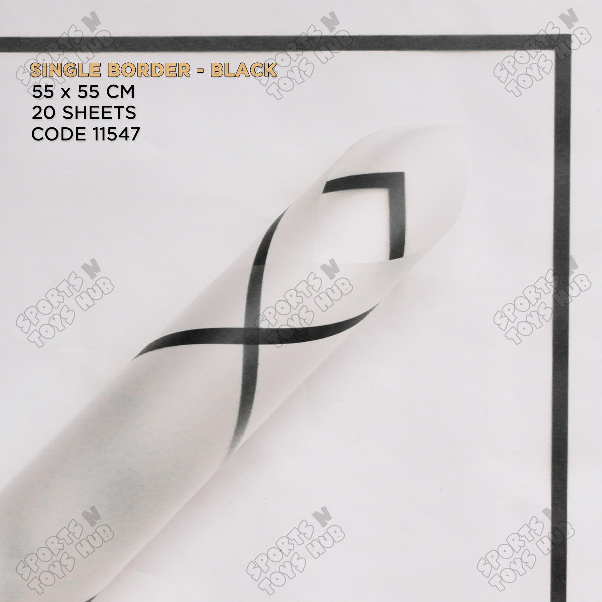 Single Line Border Translucent Floral Bouquet Wrapping Sheets