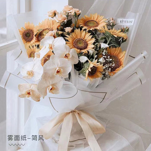 Frosted Translucent Frame Edge Bouquet Flower Sheet - Mix Color 20 Sheet Pack - Wrapping Sheets for Flower Bouquets