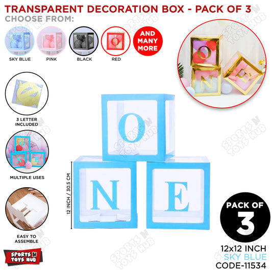 Transparent Decoration Box WIth One Letter For 1st Birthday