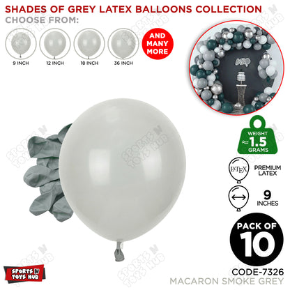 Smoke Grey Latex Balloons Available In 9, 12, 18 & 36 Inch Sizes
