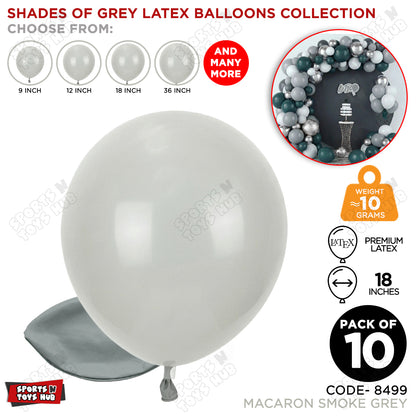 Smoke Grey Latex Balloons Available In 9, 12, 18 & 36 Inch Sizes