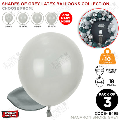 Smoke Grey Latex Balloons Available In 9, 12, 18 & 36 Inch Sizes