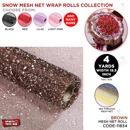 Snow Mesh Net Wrap Rolls – Premium Decorative Floral Mesh Wrap For Bouquet Packaging, Gift Wrapping