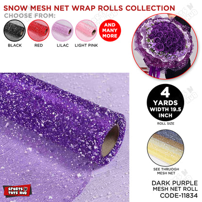 Snow Mesh Net Wrap Rolls – Premium Decorative Floral Mesh Wrap For Bouquet Packaging, Gift Wrapping
