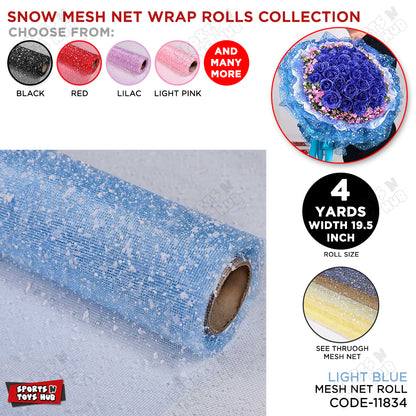 Snow Mesh Net Wrap Rolls – Premium Decorative Floral Mesh Wrap For Bouquet Packaging, Gift Wrapping
