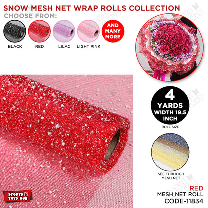Snow Mesh Net Wrap Rolls – Premium Decorative Floral Mesh Wrap For Bouquet Packaging, Gift Wrapping