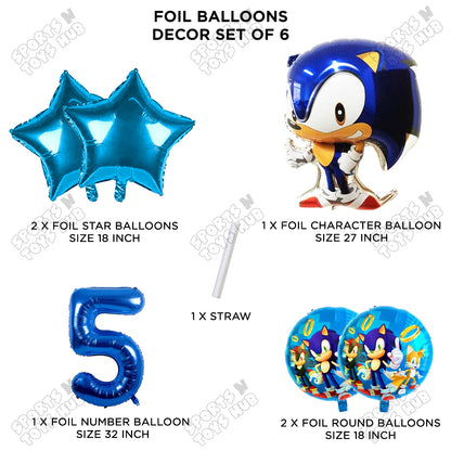 S_o_n_i_c Pack Of 6 Foil Balloon Set