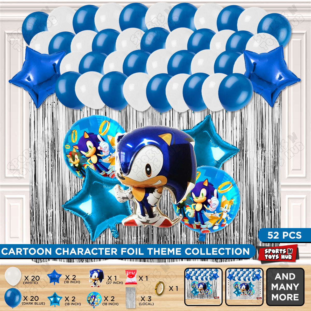 S_o_n_i_c Cartoon Character Foil Balloon Set Theme
