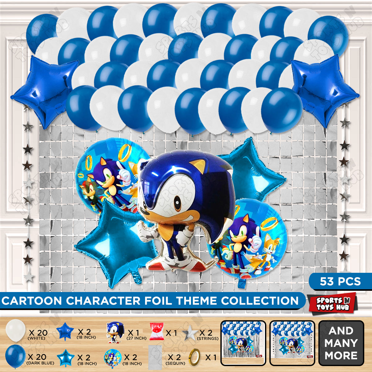 S_o_n_i_c Cartoon Character Foil Balloon Set Theme