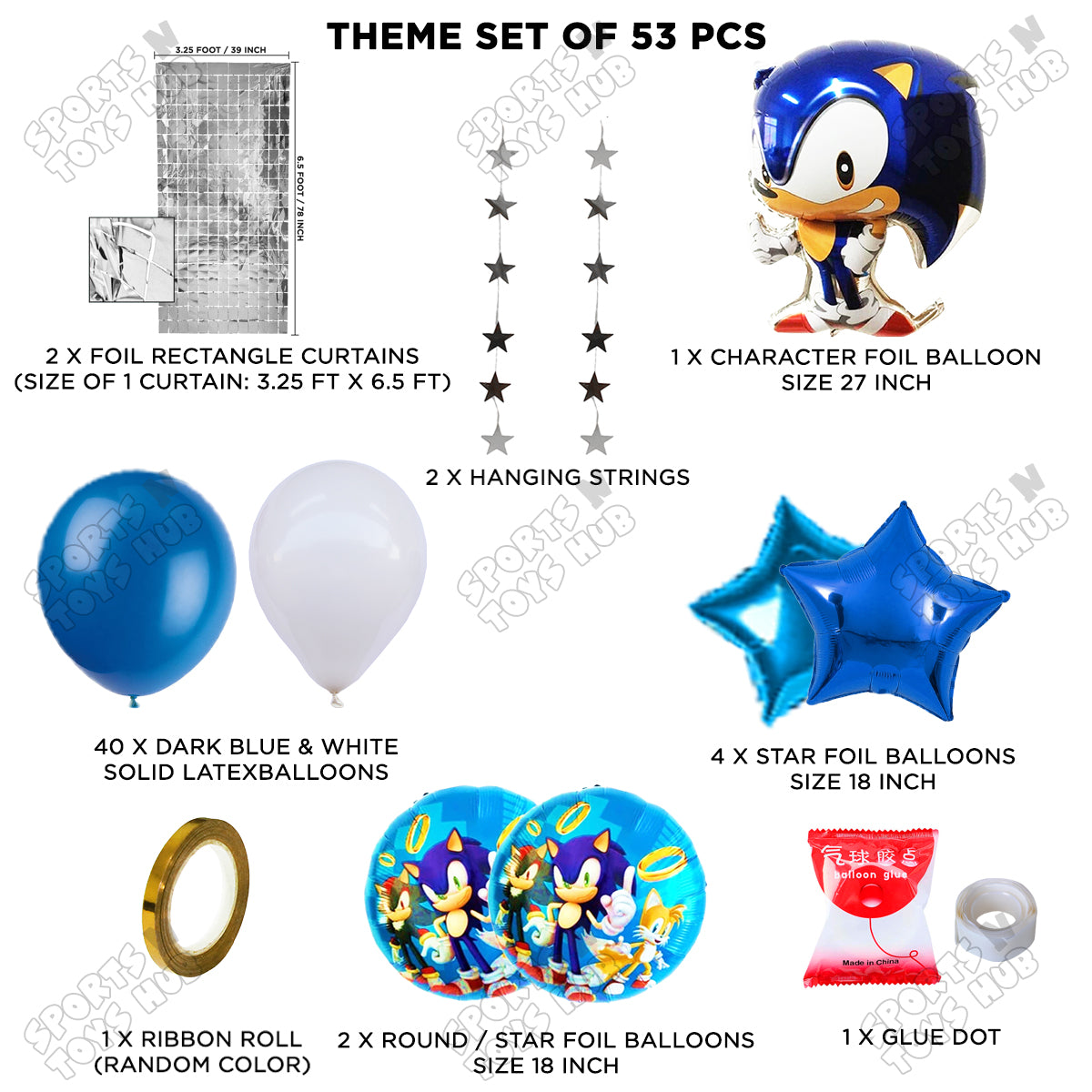 S_o_n_i_c Cartoon Character Foil Balloon Set Theme