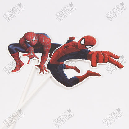 HBD Cartoon Character Spider-M@n Cake Topper - 8 Pcs