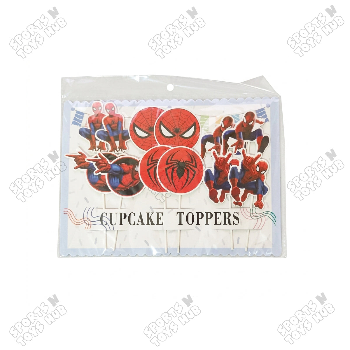 Cartoon Character Spider-M@n HBD Cup Cake Topper - 12 Pcs