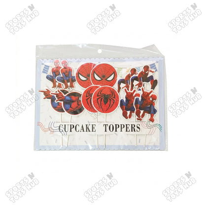 Cartoon Character Spider-M@n HBD Cup Cake Topper - 12 Pcs