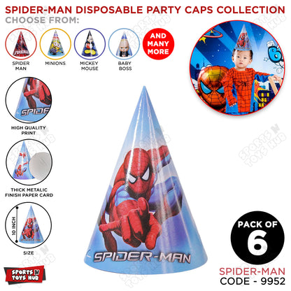 Spider - M@n Cartoons Characters Caps - 6 Pcs