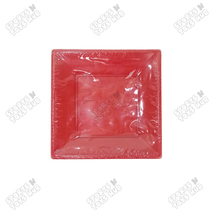 Solid Color Rectangle Disposable Plastic Plates – 7 Inch Pack of 10, Reusable-Look Party Tableware for Birthday, Wedding, BBQ, Picnic, Catering, Snacks, Desserts & Event Food Serving