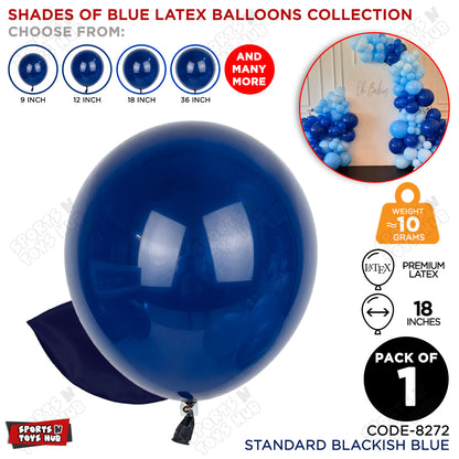 Blackish Blue Latex Solid Balloons Available In 9, 12, 18 & 36 Inch Sizes