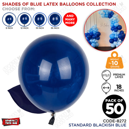 Blackish Blue Latex Solid Balloons Available In 9, 12, 18 & 36 Inch Sizes