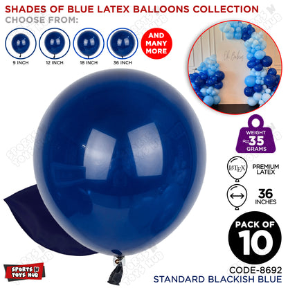 Blackish Blue Latex Solid Balloons Available In 9, 12, 18 & 36 Inch Sizes