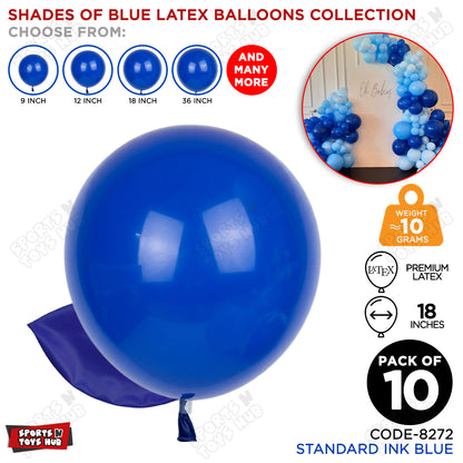Ink Blue Latex Solid Balloons Available In 9, 12, 18 & 36 Inch Sizes